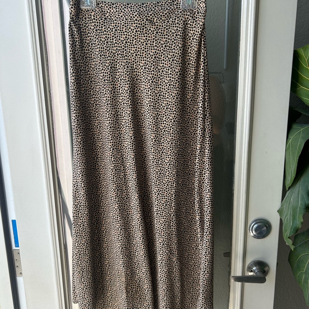 Leopard Print Women's Midi Skirt